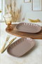 Hermia Juego de platos de gres cerámico Beige 2 piezas de 22 x 13 cm